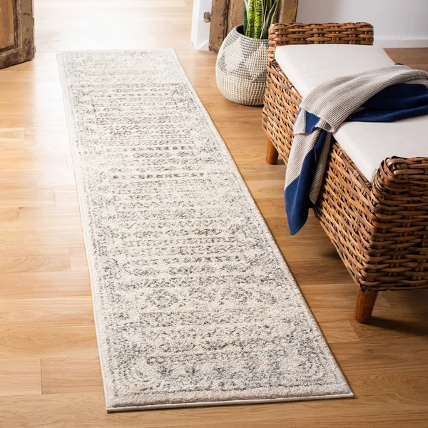 Safavieh Tulum Rusty Moroccan Boho Rug - 2& x 15& Runner - Ivory/Grey