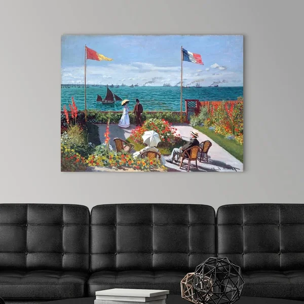 Terrasse at Sainte-Adresse (Terrace At Sainte-Adresse) By Claude Monet - Large Solid-Faced Canvas Wall Art Print, Great Big Can