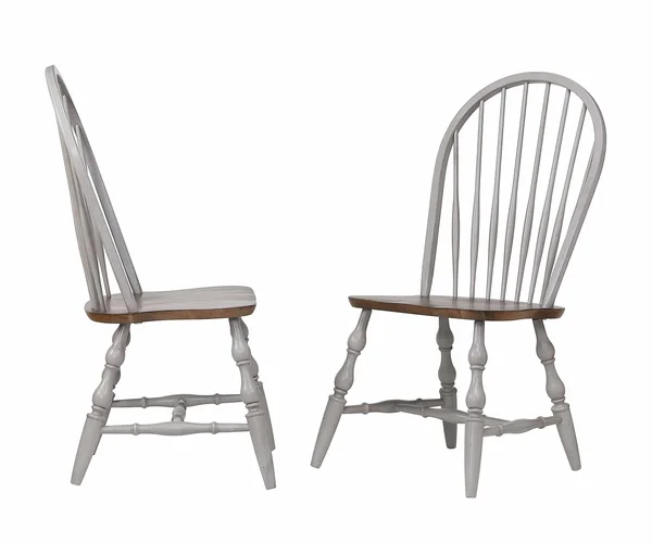 Sunset Trading Country Grove Windsor Dining Chair Distressed Gray and Brown Wood Set of 2