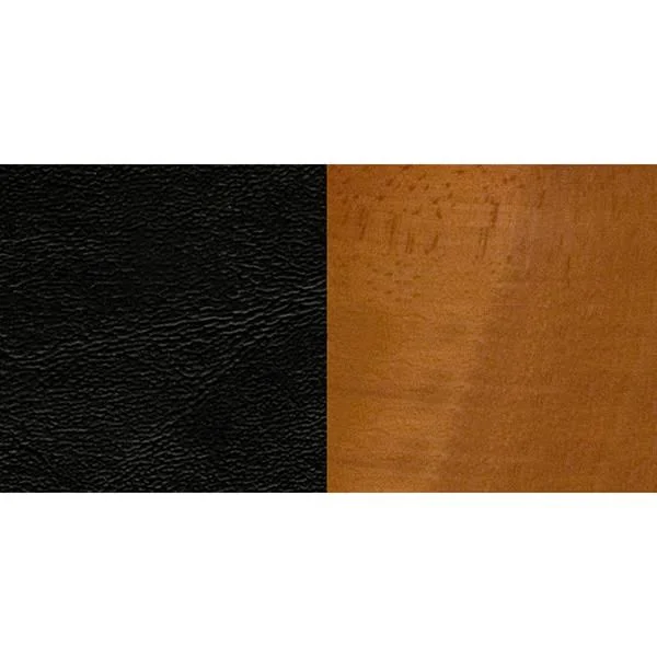 Hercules Series Vertical Slat Back Cherry Wood Restaurant Barstool - Black Vinyl Seat
