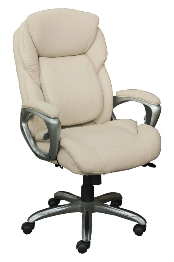 Serta - MyFit 5-Pointed Star Bonded Leather Executive Chair - Ivory