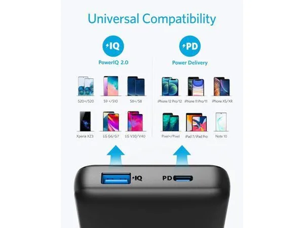 Anker Powercore Essential 20000 PD Portable Charger - 20000mAh USB-C Power Bank with 20W Power Delivery, Compatible with iPhone 1