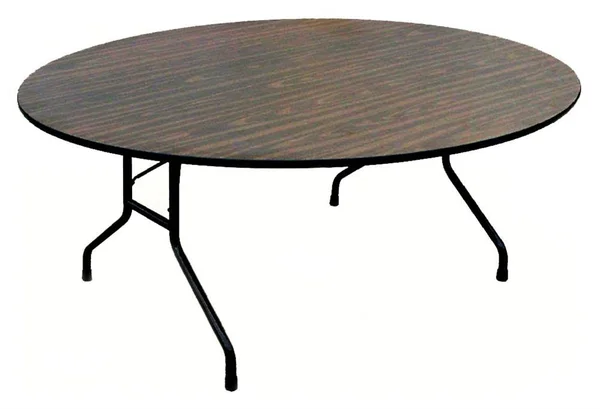 Correll 48x22 Round Melamine Folding Table - Black