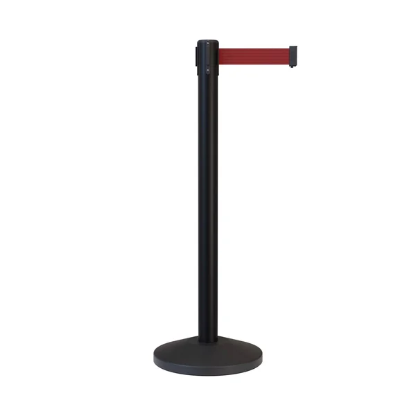 Black Stanchion Post with Retractable Belt, 7.5 ft by Crowd Control Warehouse