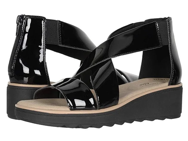 Clarks Women's Jillian Rise Wedge Sandal, Size: 8, Black