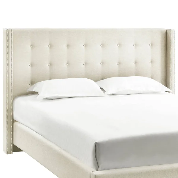Marion Nailhead Wingback Button Tufted Headboard by Inspire Q