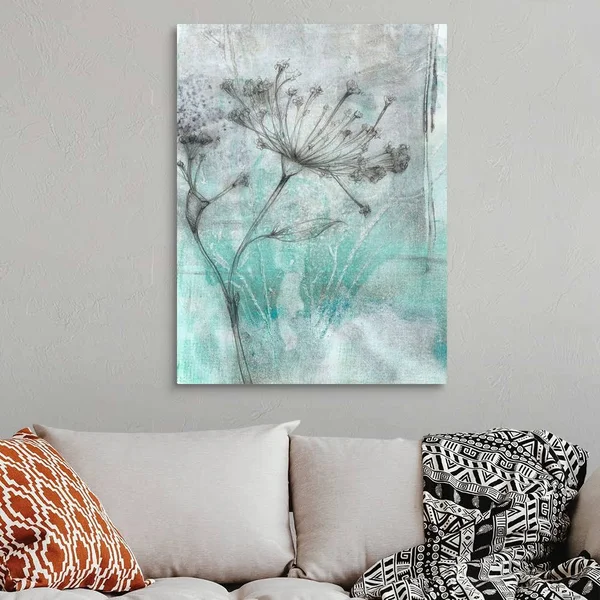 Ombre Wildflowers I - Large Solid-Faced Canvas Wall Art Print, Great Big Canvas
