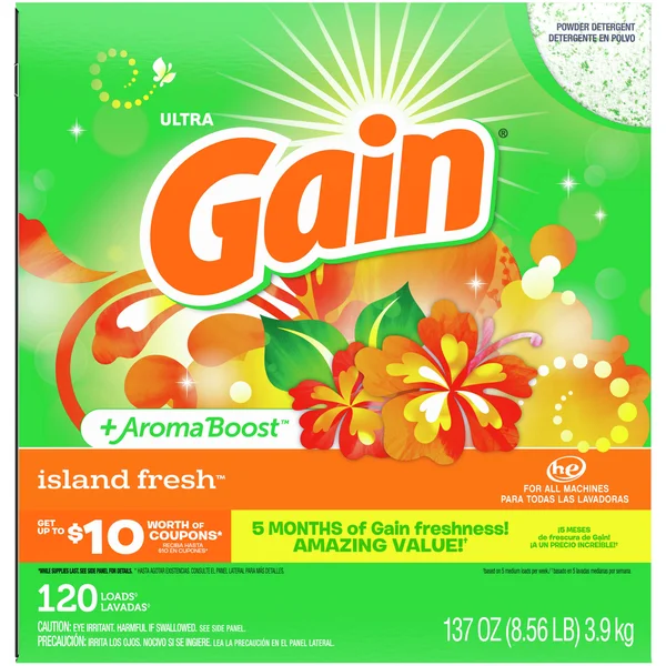 Gain Ultra Powder Laundry Detergent - Island Fresh, 120 Loads 137 oz