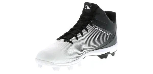 Under Armour Men's Leadoff Mid RM Baseball Cleats Black/White 9.5