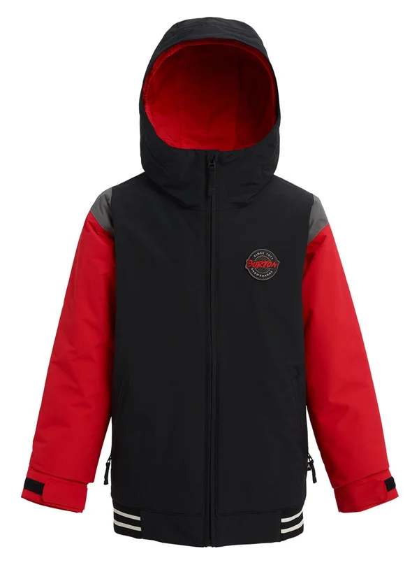 Burton Boys& Game Day Jacket, True Black, Flame Scarlet, S