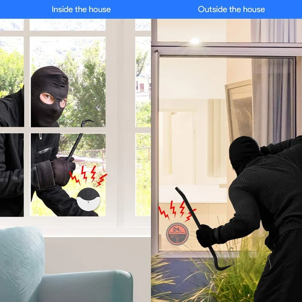 Smart Window Alarm Door Sensor - Vibration & Movement Detection 6-Pack