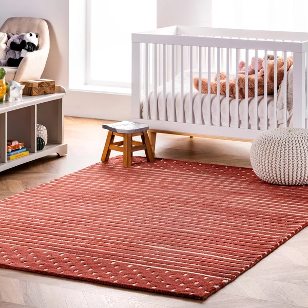 nuLOOM Marlowe Stripes Rust 4 ft. x 6 ft. Indoor Area Rug, Red