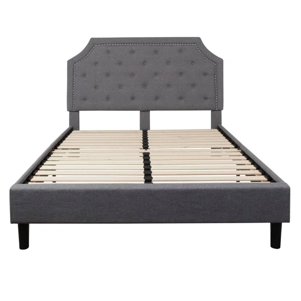 Flash Furniture Brighton Queen Platform Bed, Light Gray