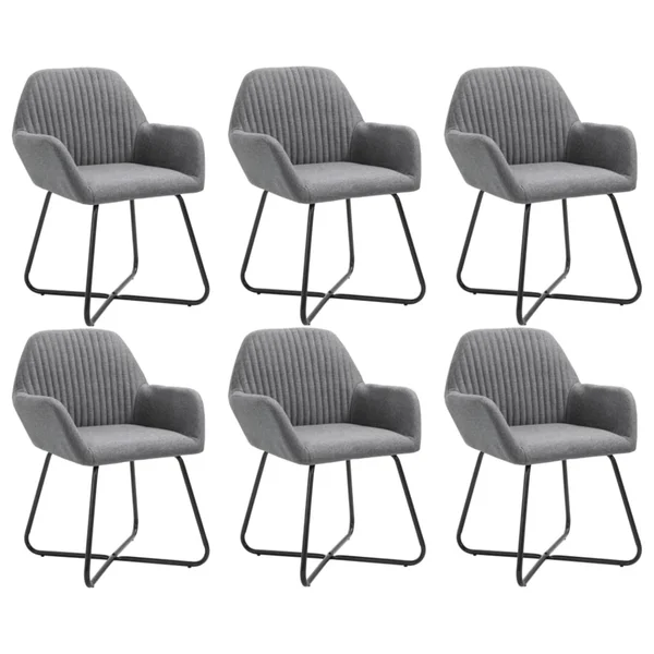 vidaXL Dining Chairs 6 Pcs Dark Gray Fabric, 277097