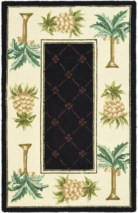 Safavieh Chelsea HK362C 8&9x22 x 11&9x22 Black - Ivory Area Rug