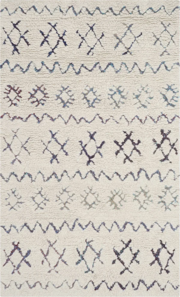 Safavieh Casablanca Shag CSB213A Ivory - Multi 4& x 6& Area Rug