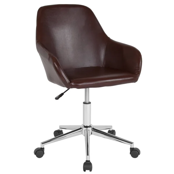 FlashFurniture Cortana Home and Office Leather Mid-Back Chair, Brown