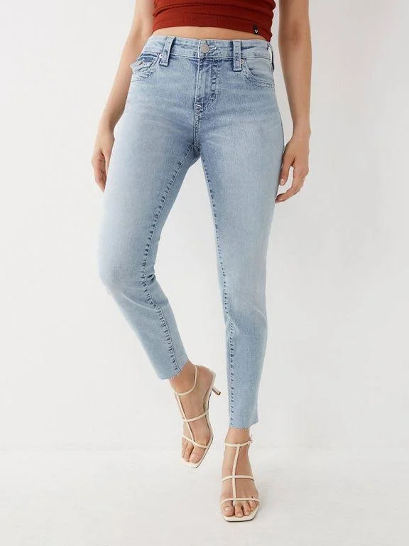 True Religion Women's Jennie Mid Rise Capri, Light Vintage, 28