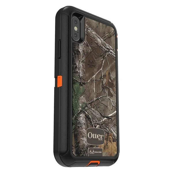 OtterBox Defender Case for iPhone XS and X - Black/Orange/Realtree Xtra Camo