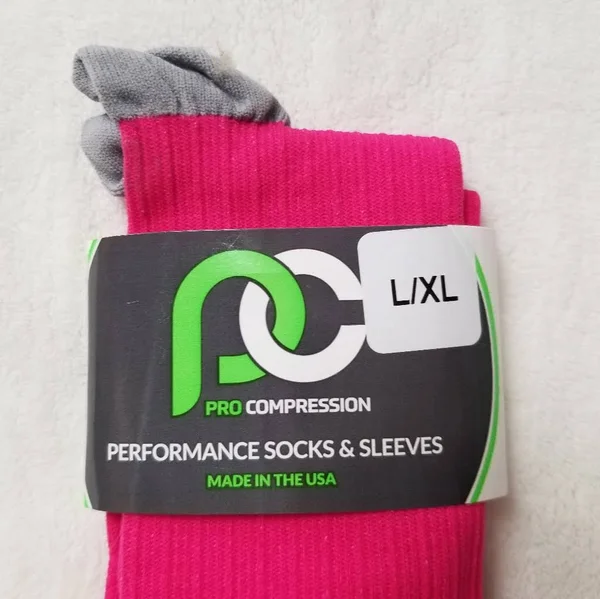 Pro Compression Men's Marathon Tall Compression Socks - Pink - L/XL