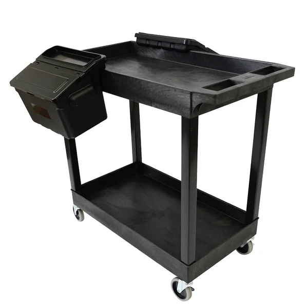 Luxor Two Shelf Cart with Outrigger Bins