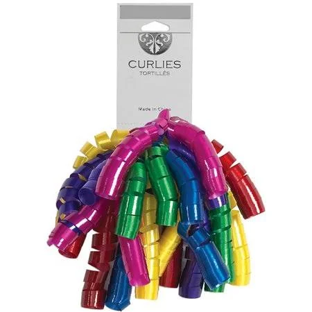 Jam Paper Curlies Curly Gift Bows, Fiesta, 120/bulk Pack