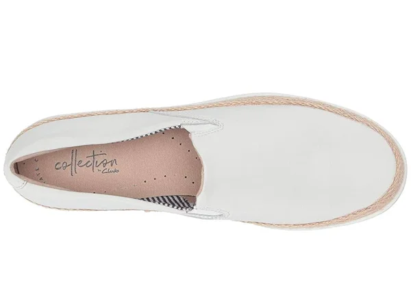 Clarks Women's Marie Pearl Sneaker - Size: 9.5, White Leather