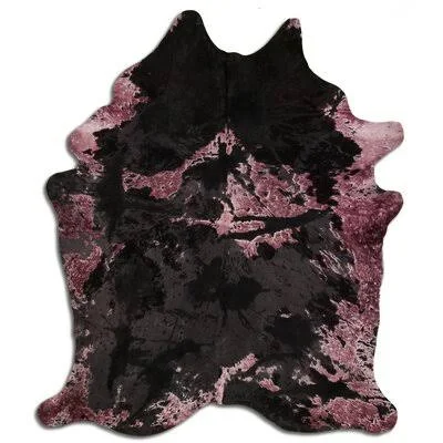 Claypool Handmade Cowhide Black Area Rug Everly Quinn