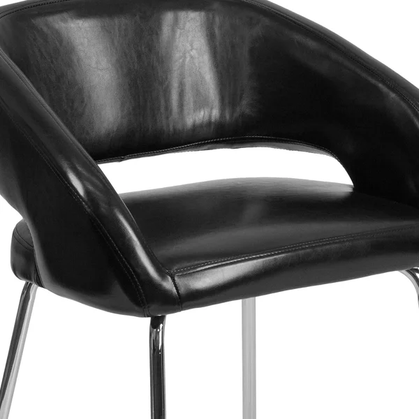 Flash Furniture Contemporary Leather Side Reception Chair - Black - Fusion Series