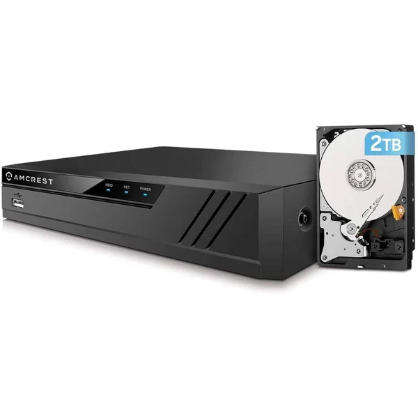 Amcrest NV4108-HS 4K NVR (8ch 1080p/3MP/4MP/5MP/6MP/8MP) Network Video Recorder -Supports Up to 8 x 8-Megapixel IP Cameras @30fp