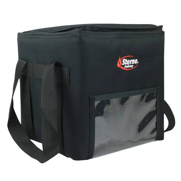 Sterno 70518 Black Extra-Large Delivery Insulated Food Carrier, 11 1/2x22 x 11 1/2x22 x 18x22 - Holds (6) 6x22 x 6x22 x 3x22 San