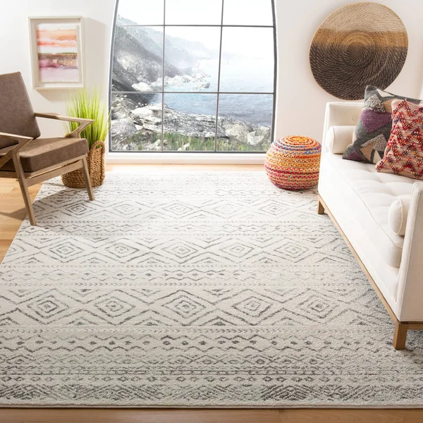 Safavieh Tulum Rug Collection TUL267A - Ivory - Grey - 12& x 18&