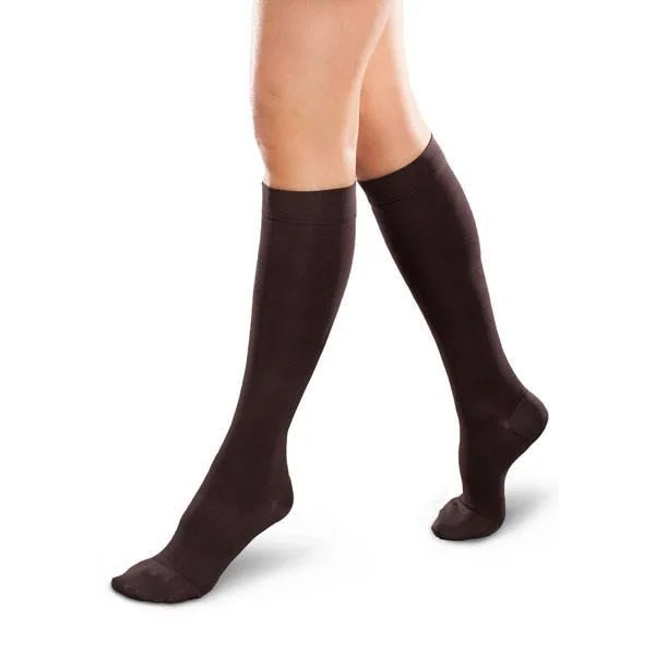 Therafirm Ease Opaque Women's 20-30 Knee High Compression Stockings Sand Medium Petite