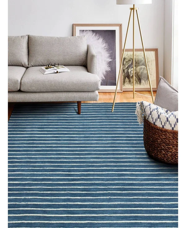 Bashian Contempo ALM71 Area Rug, 8&6x22 x 11&6x22 - Navy