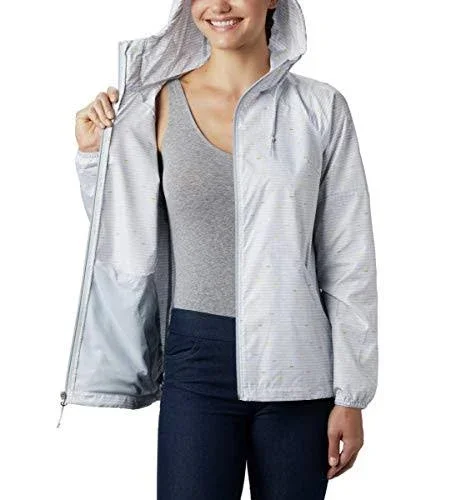 Columbia Women's Side Hill Printed Windbreaker - Cirrus Grey Between The Lines Print, Small