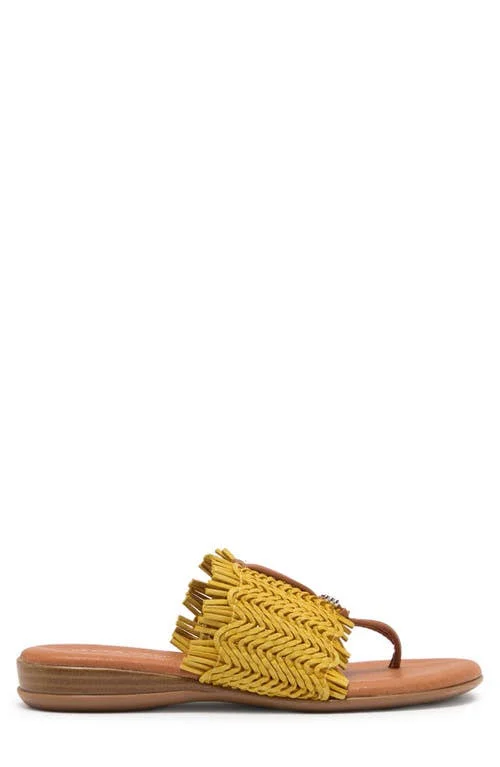 Andre Assous Women's Niviya Slip on Woven Sandals - Mustard
