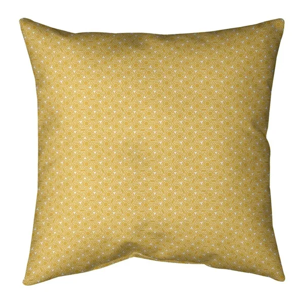 Warm Classic Hexagonal Lattice Throw Pillow - 20 x 20 - Black - Linen