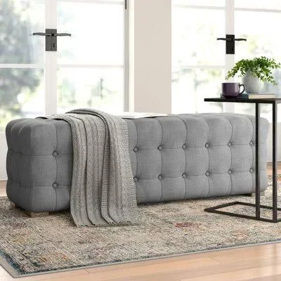 Gowans Upholstered Bench Upholstery: Gray