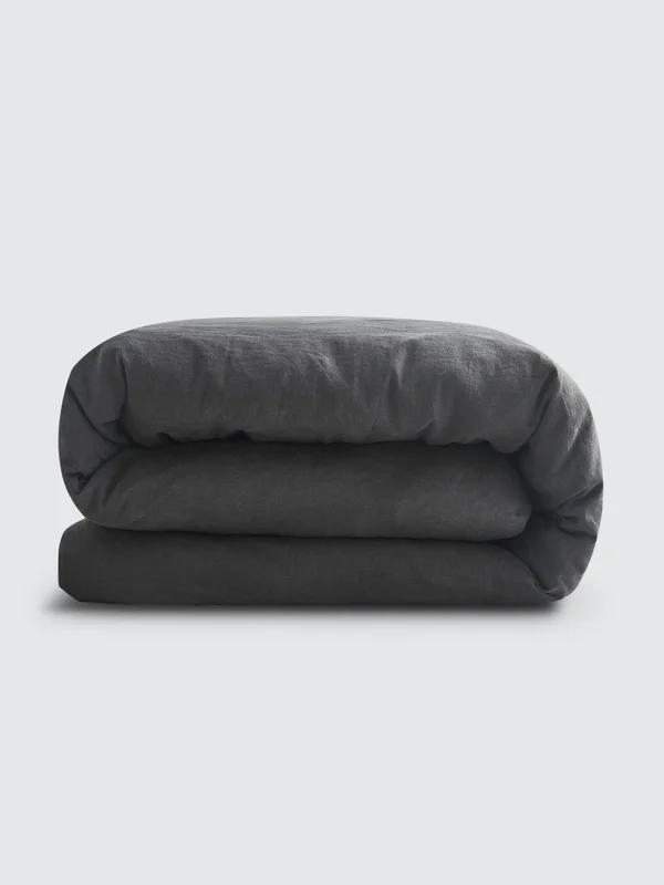 Sijo Slate Full - Queen French Linen Duvet COVER, Grey