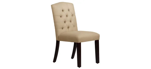 Skyline Furniture Custom Tufted Dining Chair in Linen
