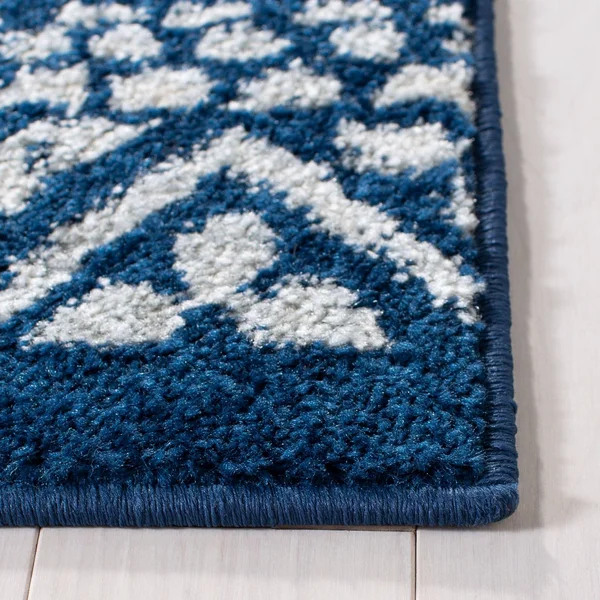 Safavieh 5&3x22 x 7&6x22 Navy/Ivory Tulum TUL-268 Area Rug