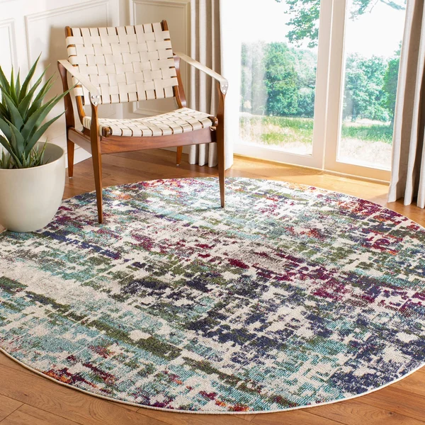 Safavieh Madison 469 Area Rug, Cream, Blue, 6&7x22 x 6&7x22 Round