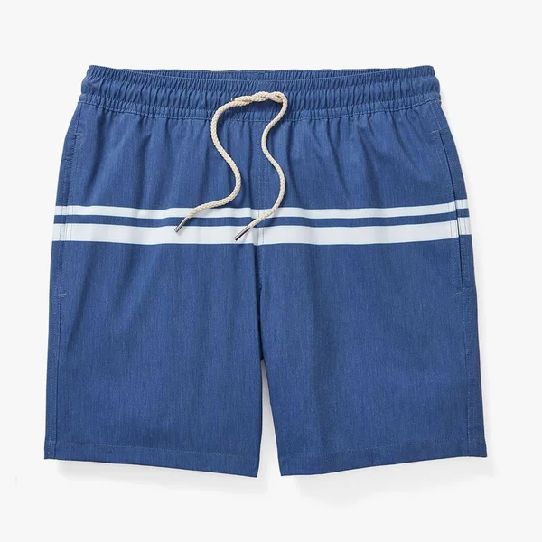 Fair Harbor White Comp Stripe Bayberry Trunk - Mens, L