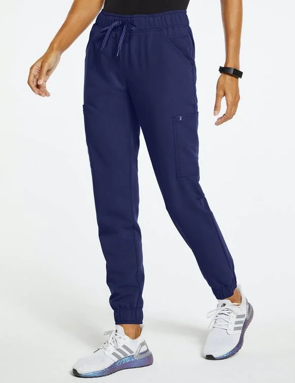 Jaanuu Women's Navy Women's Mesh-Enhanced Jogger Scrub Pant