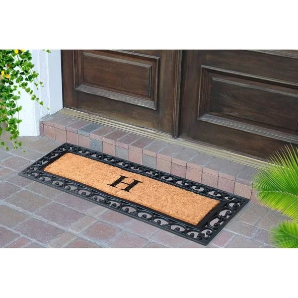 First Impression Myla Monogrammed Entry Doormat, Large Double Door