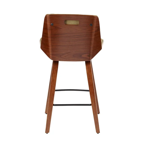 LumiSource Corazza Mid-Century Modern Counter Stool - Walnut/Green