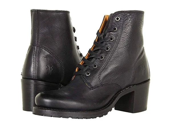 $378 Frye Womens Sabrina 6g Lace Up Bootie Shoes - Black, Us 11