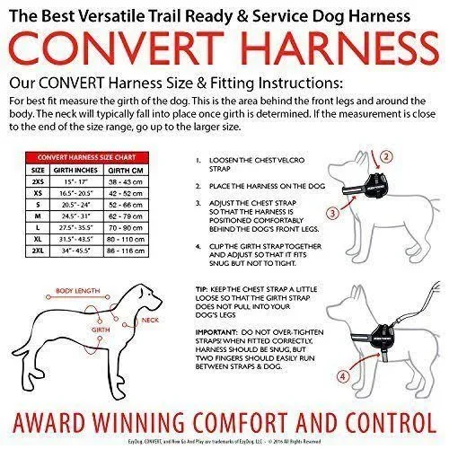 EzyDog Convert Trail-Ready Dog Harness - XX-Small, Blue