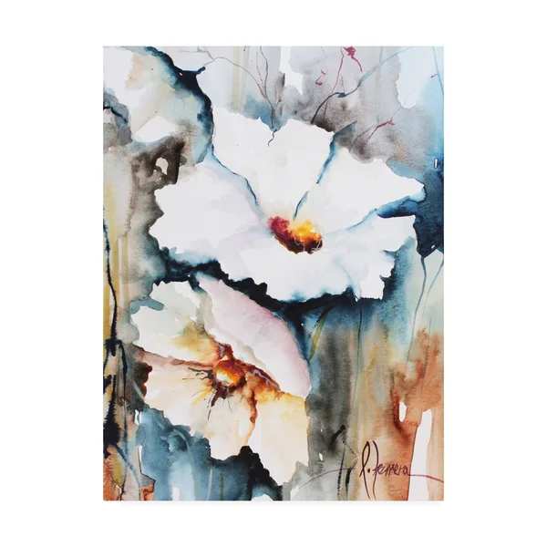 Trademark Fine Art 'Blooms Aquas II' Canvas Art by Leticia Herrera - Size: 18 x 24