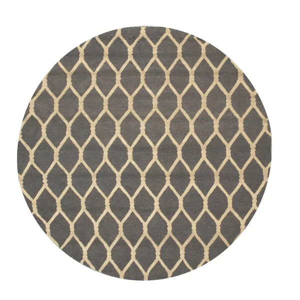 EORC Vc1001gy Charcoal Hand Tufted Wool Chain-Link Rug - 5& x 8&